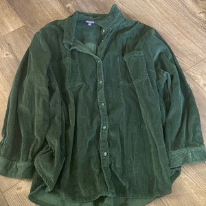 Button-down corduroy shirt